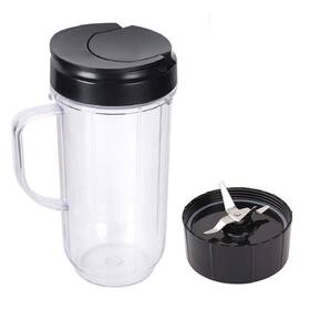 Joystar 639853488071 Handled Smoothie 22oz Mug Replacement Cup With Blade And Flip Top Lid Compati