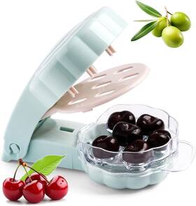 Junhetek 725388229170 Cherry Pitter Olive Tool Remover Quick Push Pull 6 Hole Seed Multi-function