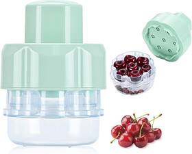 Junhetek 744110835663 Cherry Pitter Tool 7 Hole Multi-function Seed Pit Remover - Green