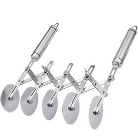 Juome 787414969986 5 Wheel Pastry Cutter Stainless Pizza Slicer Multi-round Dough Roller
