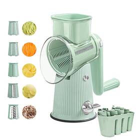Justup 348083995808 Multifunctional Vegetable Slicer 5-in-1 Interchangeable Blades Rotary Cheese
