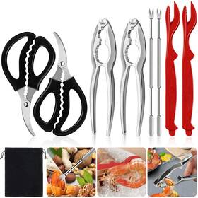 Jvonjehn 762744213350 Seafood Tools Set Nut Cracker Tool Includes Crab Lobster Crackers Stainl