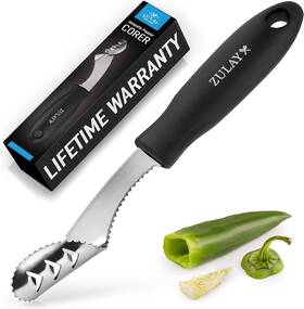 Kaddishop 445038591510 Jalapeno Corer Tool - 430 Stainless Steel Pepper Seed Remover Kadd