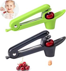 Qhq-2 Kaddishop 2 Packs Cherry Pitter Tools Remover Olives Tool Black And Green Kaddi S