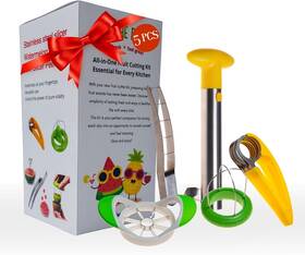 Kandohaus 313106282219 Fruit Slicer Kitchen Gadget. 5 Essential Easy To Use Cutters. Banana Stra