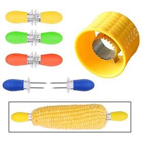 Kare & Kind 700253429633 8x Corn Holders Stainless Steel Cob On The Ske