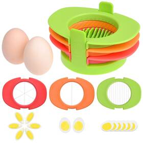Kare & Kind 700253429657 Egg Slicer Set With 3 Cutters Cut Boiled Eggs Into Thin Slices Wedges Or Halves