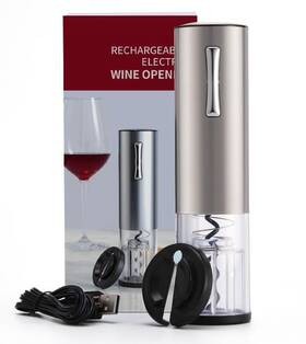 Kavydens 634949416891 Rechargeable Electric Wine Opener With Foil Cutter Bottle Corkscrew