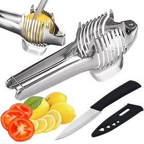Slicuh-1101 Kaycrown Tomato Slicer Holder With Paring Knife Lemon Cutter For Slici