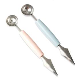 Kddom 737311503639 2 Pcs Stainless Steel Melon Baller Scoop Fruit Decoration Carving Knife For D