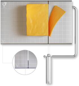 Kenai Kitchen 617270060049 Cheese Slicer With Wire - Slicers For Block Incl. 8 Extra Wires Accurate Size On