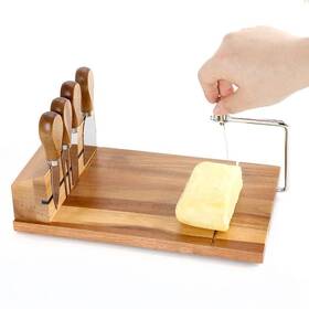 Kenley & Everlynn 198168090961 Cheese Slicer 11.7 Inch X 9 3 - Acacia Wood Board Cutter With Wire 4