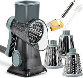 C335 Keouke Rotary Cheese Grater With Handle Vegetable Grey Blue Sp