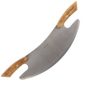 Gw02b07-36 Kings County 17 Inch Pizza Cutter Rocker Blade Slicer Large Mezzaluna Chopper With Double Handles