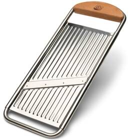Kings County Tools 763961668435 Stainless Steel Flat Mandolin Kitchen Slicer Cherrywood Handle 12 Inch Long X