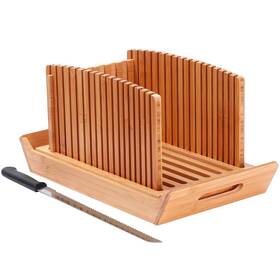 Kiss Core 794775031030 Bread Slicer For Homemade Bamboo Loaf Cutter With Knife And Crumb Catc