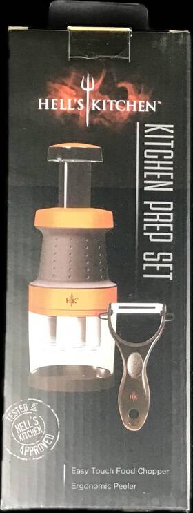 Hk-713-or Kitchen 849808007138 Hell S Prep Set Easy Touch Food Chopper And Peeler. New