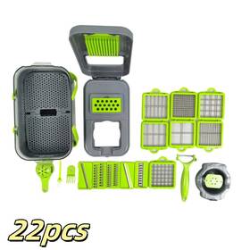 Cr-055104 Kitchen Fruit And Vegetable Chopper Shredder Kit Cutter 22pcs