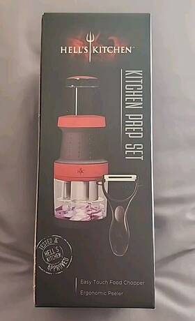Hk-713-rd Kitchen Food Chopper And Peeler Hell S Prep Set Easy Touch