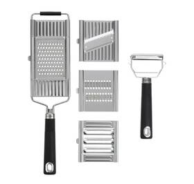 813-391 Kitchen Hq 6-piece Multi-use Speed Peeler Set With Handle - Black New