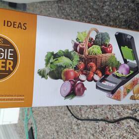Kitchen Ideas Eb123 Veggie Slicer 14pc Set Manual Vegetable Food Gray/green