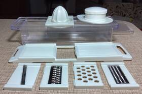 Kitchen Wonder Tool 084358036003 Vintage Mini Multi Purpose Slicer Grater Shredder Juicer Parer