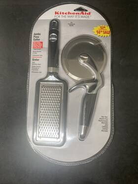 Kg114ob Kitchenaid Kg114er Kitchen Aid Large Pizza Cutter In Black 18/8 Ss Grater New