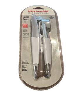 Kg132wh Kitchenaid Professional Garlic Press White And Stainless With Cleaning Brush Nos