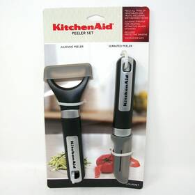 Kn480ohoba Kitchenaid 2 Piece Peeler Set Black Julienne Y-peeler Serrated Protective Covers