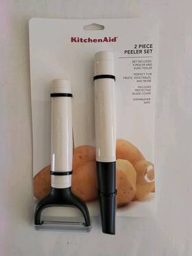 Kq355ohaca Kitchenaid 2 Piece Peeler Set Y And Euro Almond Cream New