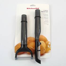 Kq355ohcga Kitchenaid 2-piece Peeler Set Y And Straight With Blade Covers Gray