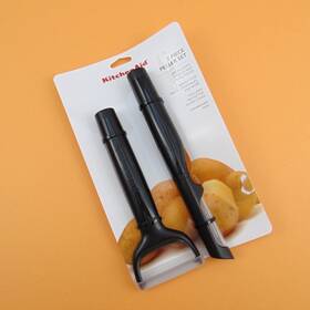 Kq355ohoba Kitchenaid 2-piece Peeler Set Black Swivel And Straight Vegetable Fruit Peelers