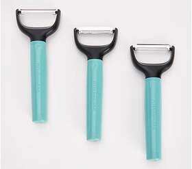 Kq479ohaqa Kitchenaid Kq479ohqa 3 Piece Peeler Set Ypeeler Julienne Serrated Aqua Sky Teal