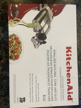 Ksm1apcq Kitchenaid Spiralizer With Peel Core And Slice. Never Used. Kitchen Aid