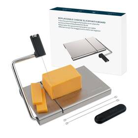 Kitchendao 850051934430 Replaceable Wire Cheese Slicer With Board And Measuring Gridstight