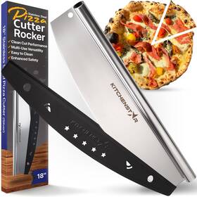 Kitchenstar 051791992890 18 Inch Pizza Cutter Rocker Blade By - Sharp Stainless Steel Slicer Knife W Prote