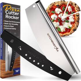 Kitchenstar 445047310300 16-inch Pizza Cutter Rocker Blade - Sharp Stainless Steel Slicer Kni