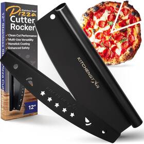 Pz-1012n Kitchenstar 12inch Pizza Cutter Rocker Blade Sharp Stainless Steel Slicer Kn