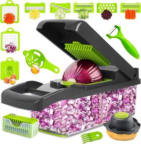 Ktchnvly01 Kitchenvelly 16-in-1 Vegetable Chopper With 8 Blades Veggie Slicer And Dicer Food