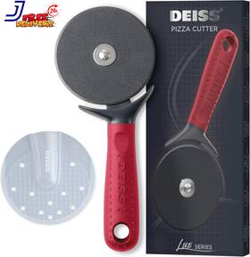 Kitchenware 313036520559 Heavy Duty Pizza Cutter With Wheel Slicer Stainless Steel Sharp Smooth Red