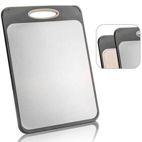 Kl1031 Kloahmo Large 16 Inch X 11 Double-sided 304 Stainless Steel Kitchen Cutting Board - Dish