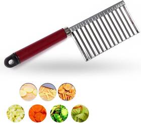 Koofull 313091580505 Crinkle Cutter Knife Stainless Steel Cutting Tool For Potato Carrot Chip Vegetab