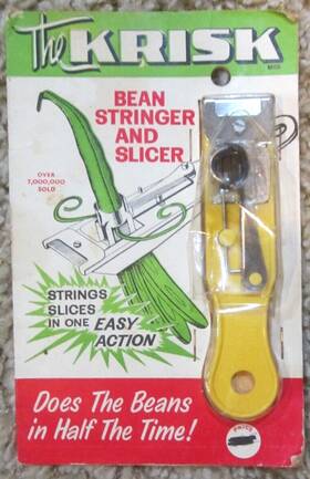 1551018 Krisk Vintage Inch Bean Stringer And Slicer - Yellow Made In Australia Used