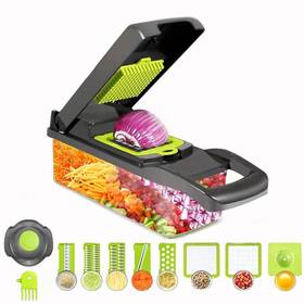 Kuaguan 619185827397 Vegetable Chopper Food Cutters Mandoline Slicer For Kitchen 8 In 1 With Conta