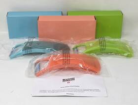 20378-20379 Kuhn Rikon New Set Of 3 Dual Peelers - Salmon Green And Blue Serrated Y