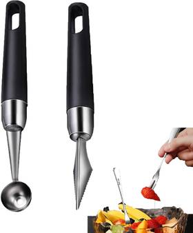Kx-cf002 Kunxing 4 Pack Melon Baller Scoon Set Stainless Steel Fruit Carving Cuter Diy Ball