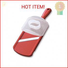 Csn-202-rd Kyocera Advanced Ceramic Adjustable Mandoline Vegetable Slicer With Handguard-red