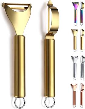 Kyraton 705353838484 Gold Potato Vegetable And Fruit Peelers For Kitchen Titanium Plati