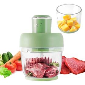 Lac Laichy 313094090087 10 Cup Dual Pot Food Processor Stainless Blades Veggie Chopper Easy Clean Green