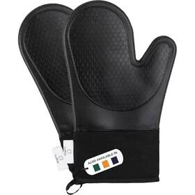 Laffair 065008138471 Silicone Oven Gloves Heat Resistant By - Black O